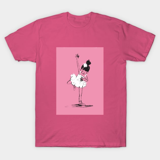 Young Ballerina in Pink T-Shirt by Shelley Johannes Art